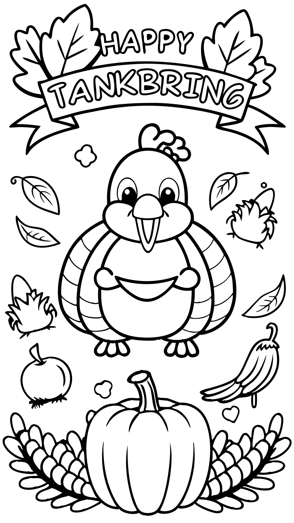 coloring pages thanksgiving turkey